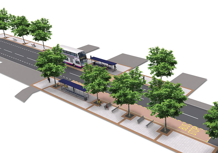 Bristol Design - 3D Road Layout Bus Stops